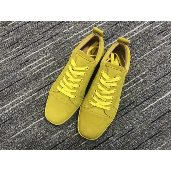 Christian Louboutin Low Top Lace-up Lemon Green Suede