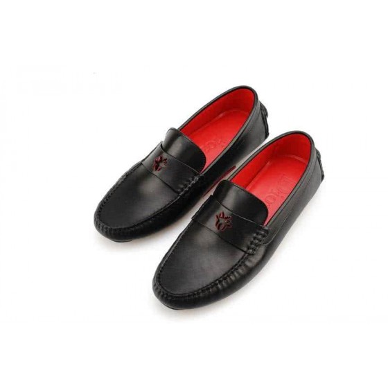 Dior Loafers Men Black Leather Red Inside