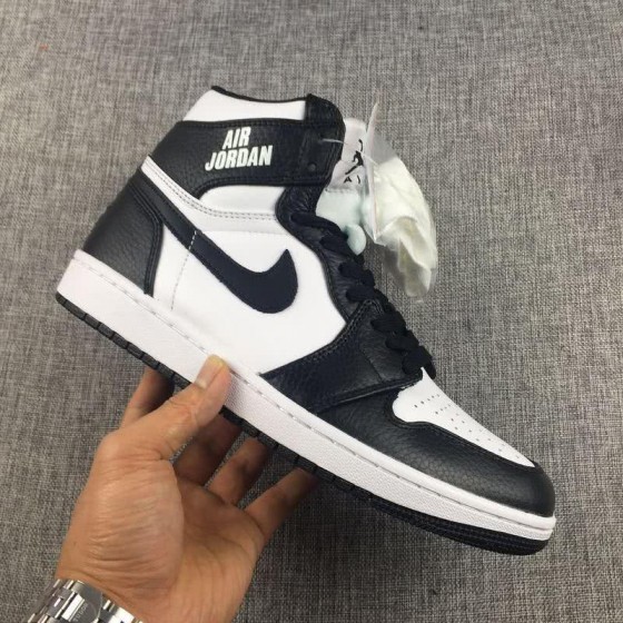Air Jordan 1 Leather Black White Men
