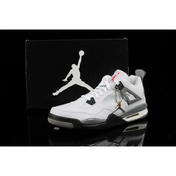  Air Jordan 4 Leather White Grey Men