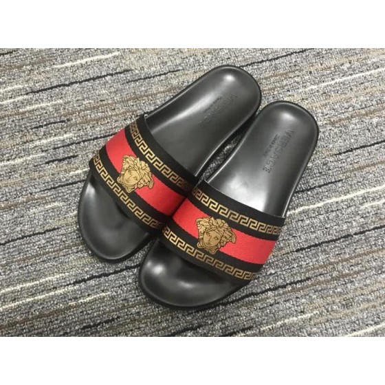 Versace Dark And  Red Leisure Shoes Slipper Men