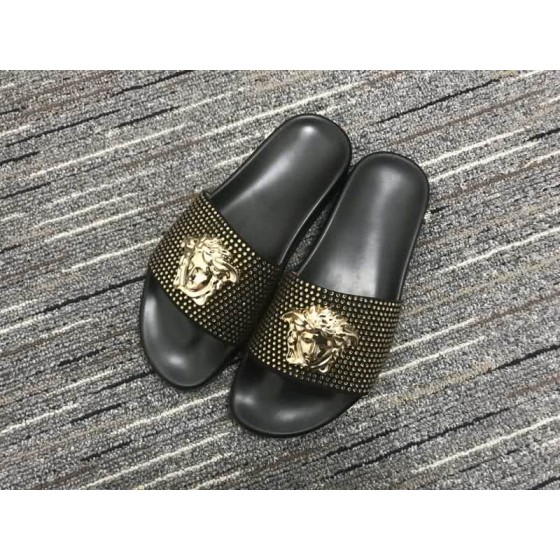 Versace Black And Army Green Leisure Shoes Slipper Men