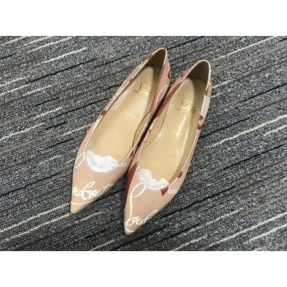 Christian Louboutin Women's Flats Pink Stripe And Painting