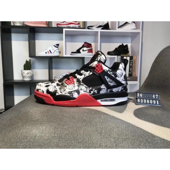 Air Jordan 4 Shoes Red Black And White Women/Men