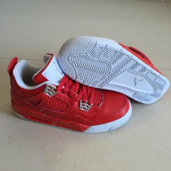 Air Jordan 4 Shoes Red And White Women/Men