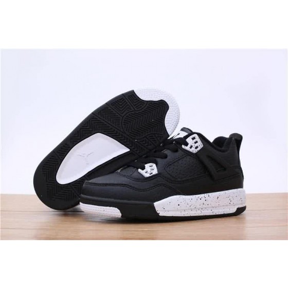 Air Jordan 4 Shoes Black And White Children