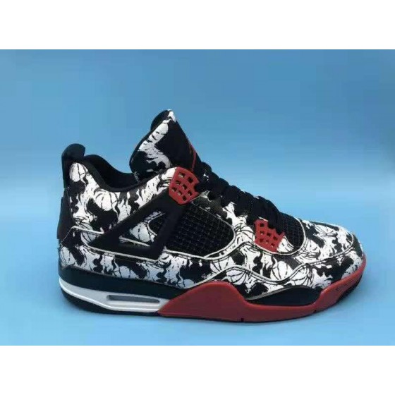 Air Jordan 4 Shoes White And Black Men
