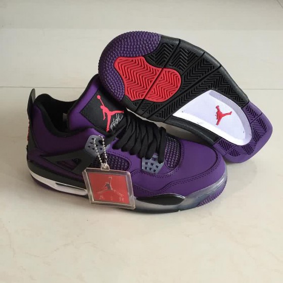 Air Jordan 4 Shoes Purple And Black Men