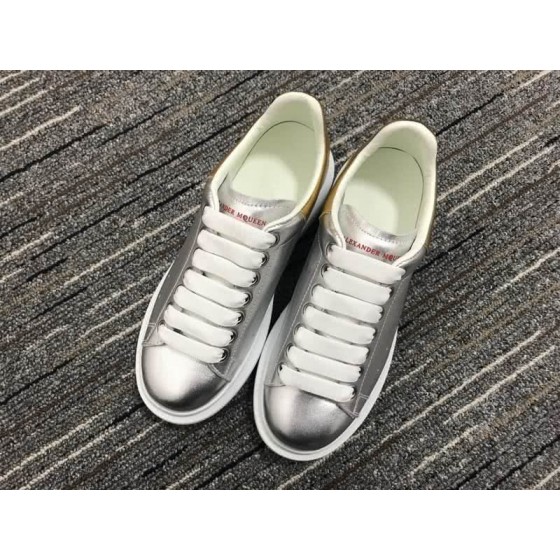 Alexander McQueen Silver and White shoelace Men And Women