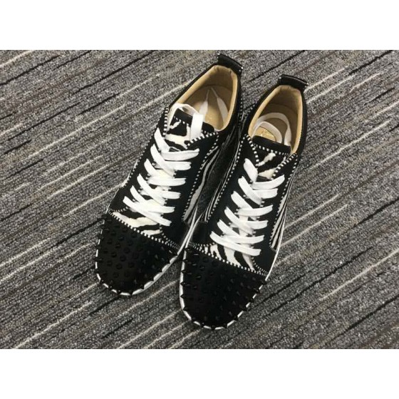 Christian Louboutin Low Top Lace-up Zebra-Stripe And Black Rivets On Toe Cap