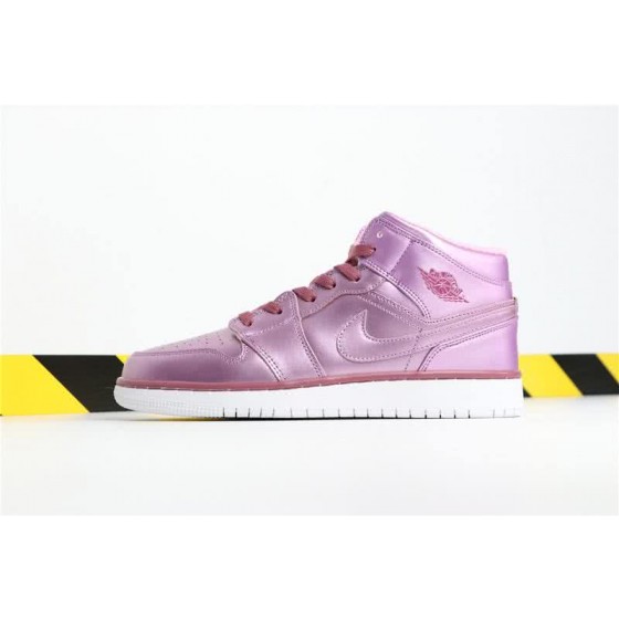 Air Jordan 1 MID Shoes Pink And White Women