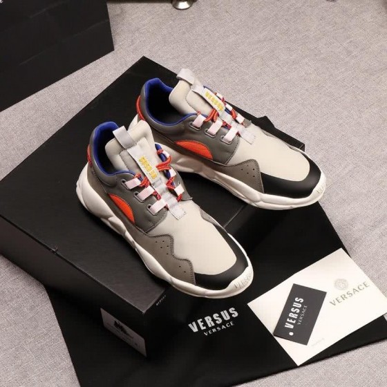 Versace Sneakers Latex Insole Flexible White Gray And Orange Men