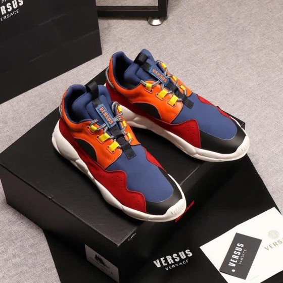 Versace Sneakers Latex Insole Flexible Blue Red And Orange Men