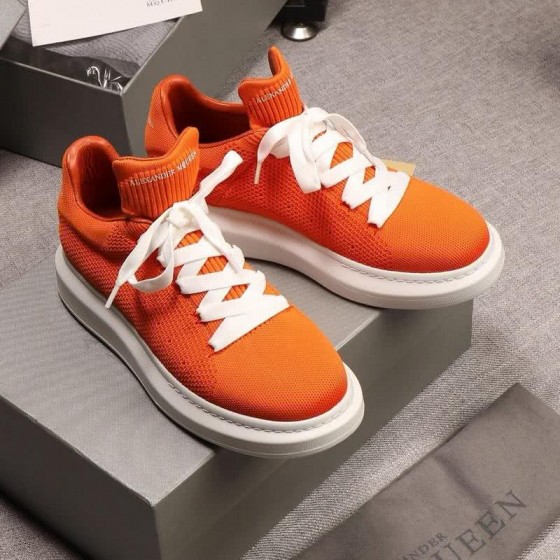 Alexander McQueen Sneakers Orange Upper White Sole Men