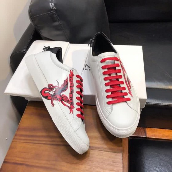 Givenchy Sneakers Red Paiting And Shoelaces White Black Men