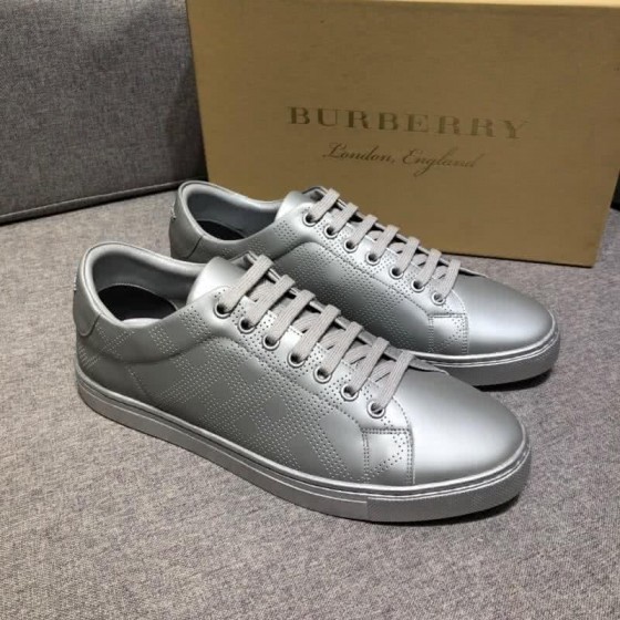 Burberry Fashion Comfortable Sneakers Cowhide Silver Men