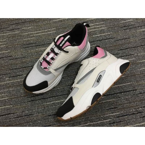 Christian Dior Sneakers 3017  White Cotton Grid Pink Tongue and Upper Men