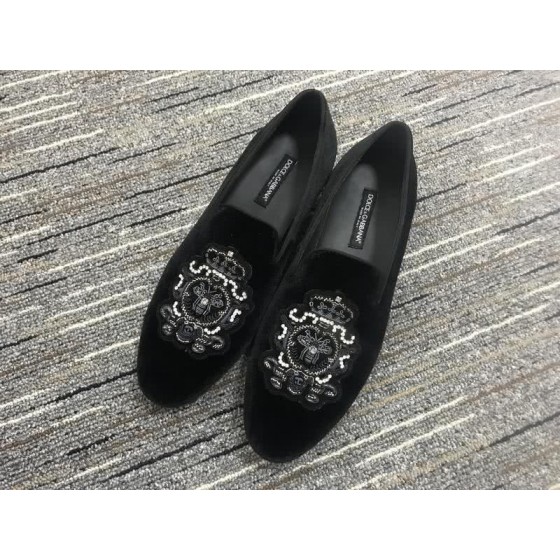 Dolce&Gabbana Leather Shoes Black suede Grey inside Paillette front Women