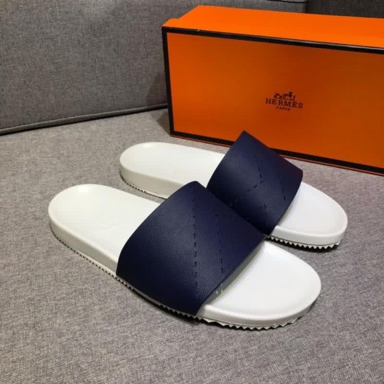 Hermes Fashion Comfortable Sandals Cowhide Black And White Men