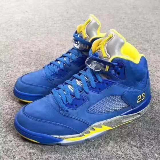 Air Jordan 5 Satin Blue And Yellow Men