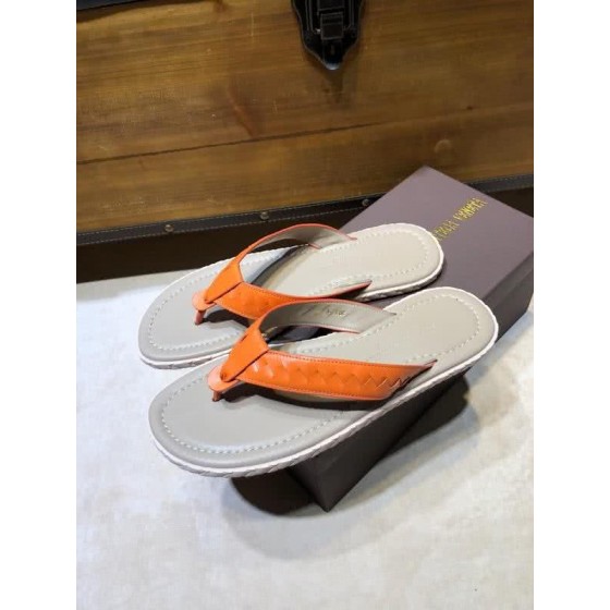 Bottega Veneta Fashion Slippers Cowhide Flip Flops Orange Men