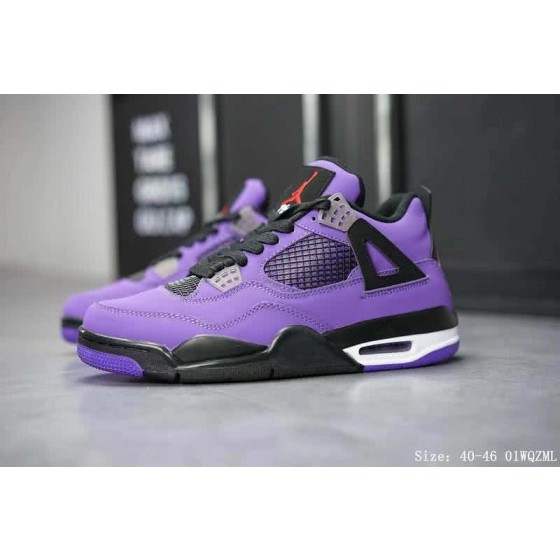 Air Jordan 4 Shoes Black And Purple Men