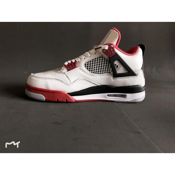Air Jordan 4 Shoes Red And White Men