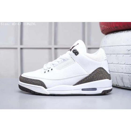 Air Jordan 3 Shoes Grey And White Men
