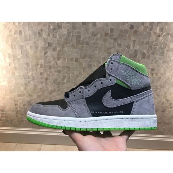Air Jordan 1 Shoes Grey And Green Men