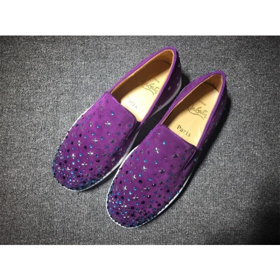 Christian Louboutin Flat Purple Shoes Men Women