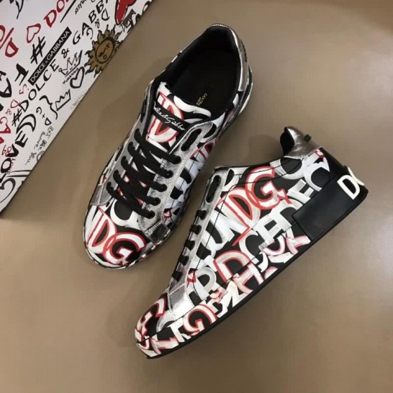 Dolce & Gabbana Sneakers Graffiti Letters Black White Men
