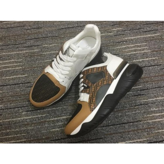 Fendi Sneakers Camel and White leather Black sole Men