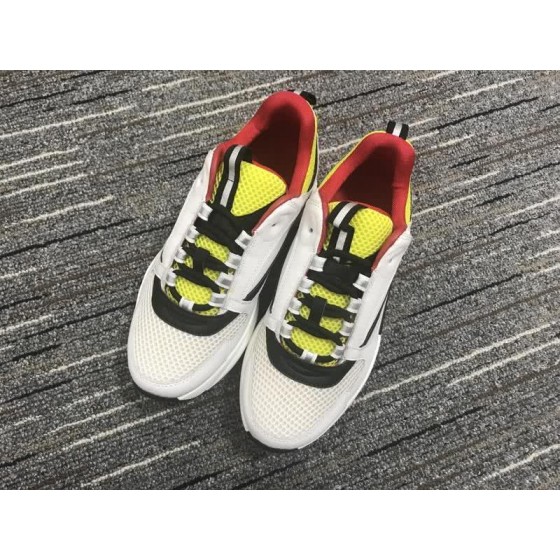 Christian Dior Sneakers 3027 White Cotton Grid Yellow upper White Wave Sole  Men