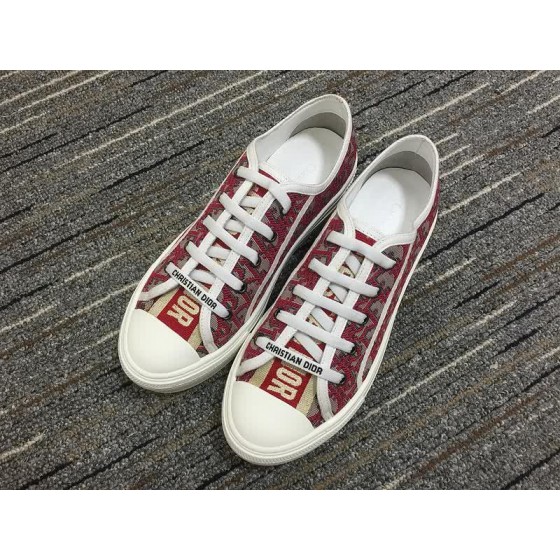 Christian Dior Sneakers 3032 Burgundy Cotton with Patterns White lace and  heel bumper Men