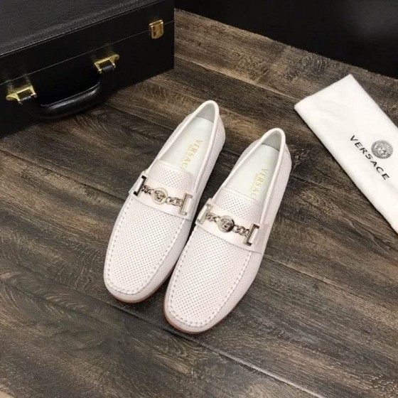 Versace New Loafers Cowhide Wear-resistant White Men