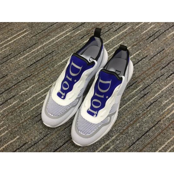 Christian Dior Sneakers 3034 White Cotton Grid Purple Tongue and Upper  Men