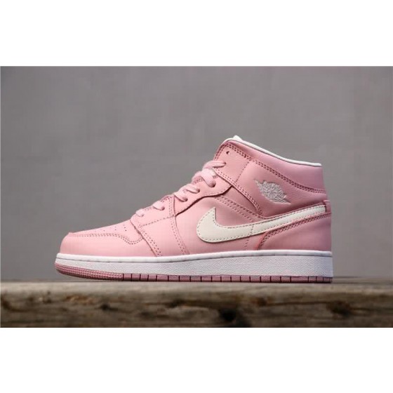 Air Jordan 1 Mid Shoes Pink And White Men