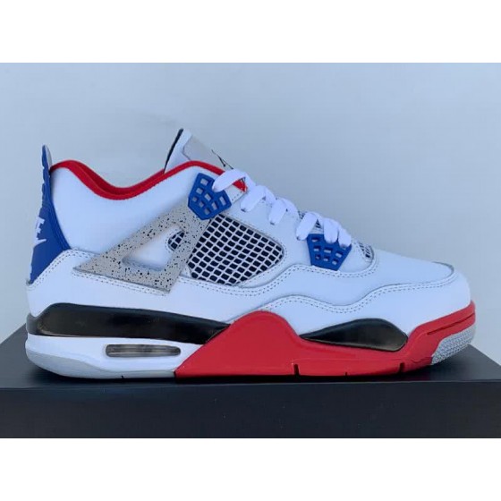 Air Jordan 4 Shoes White Blue And Red Men