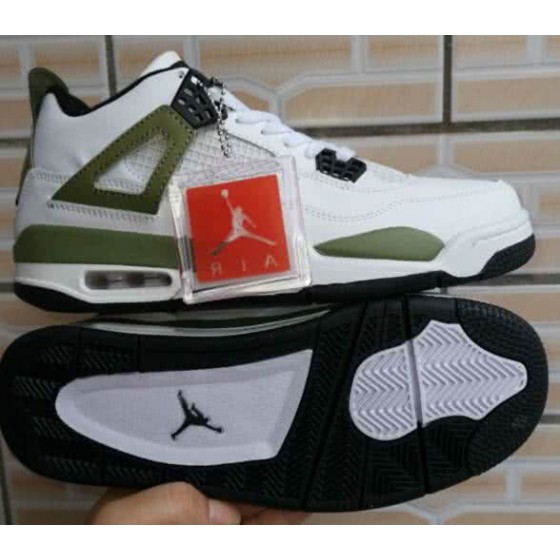 Air Jordan 4 Shoes White Black And Green Men