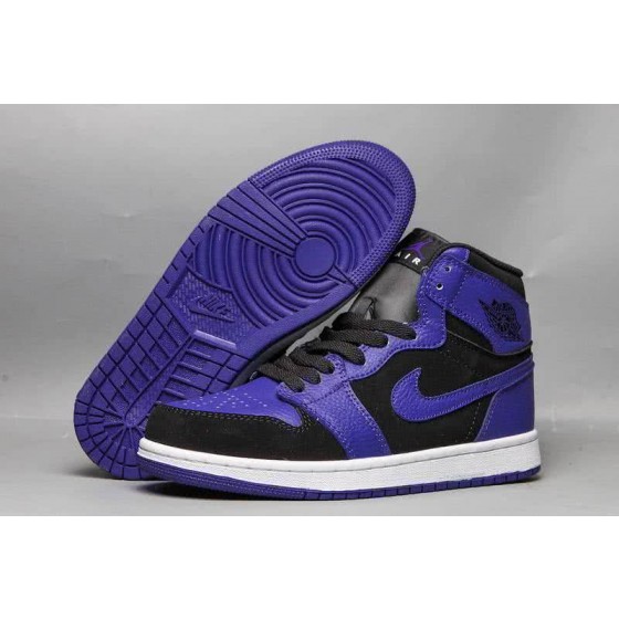 Air Jordan 1 Shoes Purple Black And White Men/Women