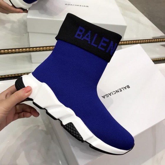 Balenciaga Speed Sock Boots Blue Black White Men Women
