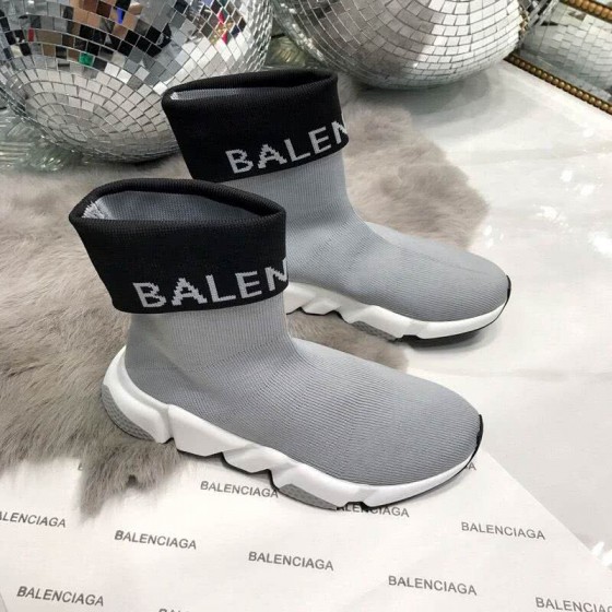 Balenciaga Speed Sock Boots Grey Black White Men Women