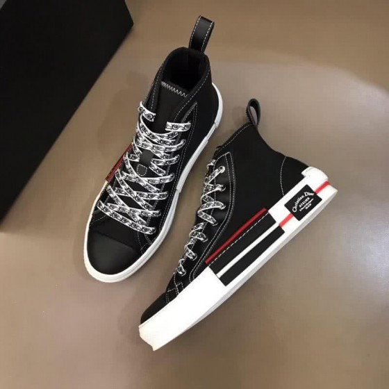 Dior Sneakers High Top Black Upper White Sole White And Black Shoelaces Men