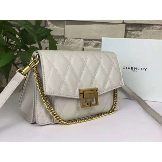 Givenchy gv3 Calfskin Quilted Leather Flap Bag Grey