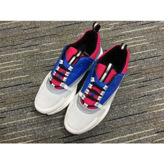 Christian Dior Sneakers 3043  White and Pink Cotton Grid Blue Leather  Men 