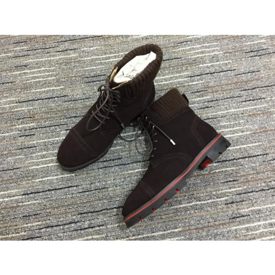 Christian Louboutin Boots Lace-ups Suede Coffee Men