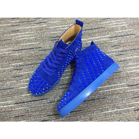 Christian Louboutin Sneakers High Top Suede Rivets Blue Men Women