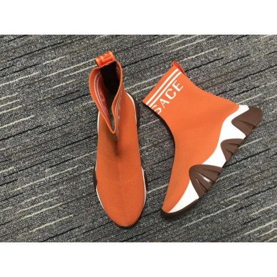 Versace Sock Shoes High Quality Orange White Brown Men Women