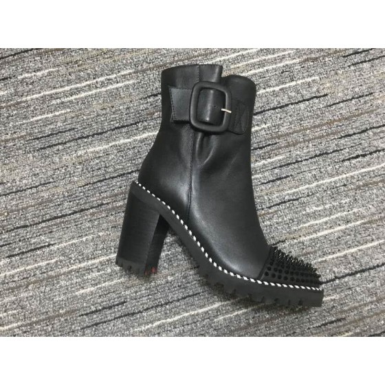 Christian Louboutin Boots Heels Rivets Leather Black Women