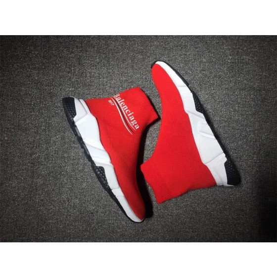 Balenciaga Speed Sock Boots Red with Logo
